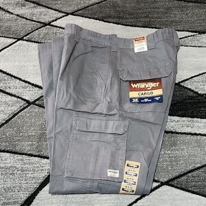 GENUINE WRANGLER LOOSE GRAY STRAIGHT LEG PREMIUM CARGO PANT 36X34